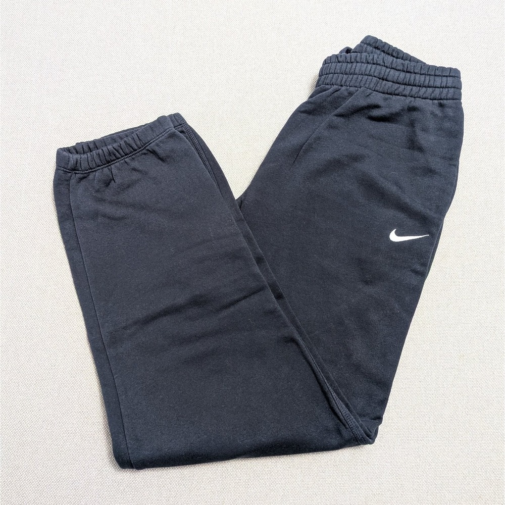 Nike Men's Sweatpants Navy Blue Large Cotton Blend Drawstring Jogger Pockets Gym